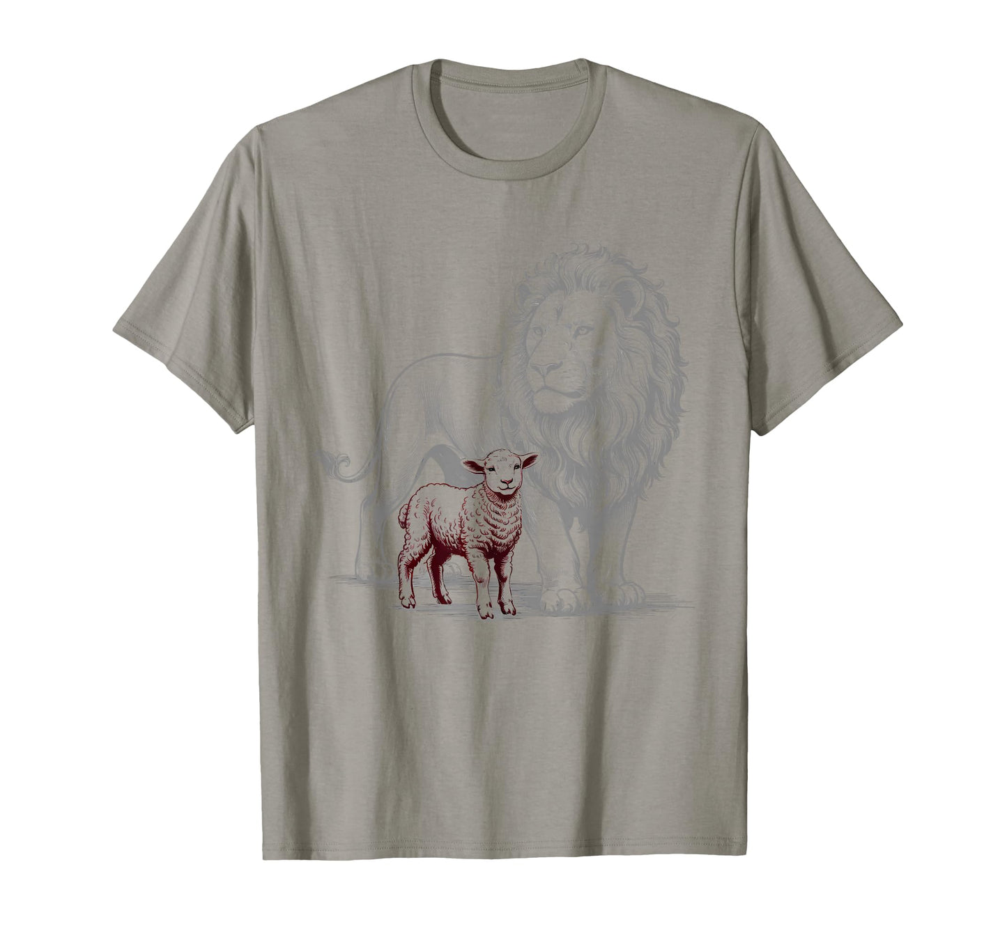 Vintage The Lion and The Lamb Sketch Christian Jesus T-Shirt