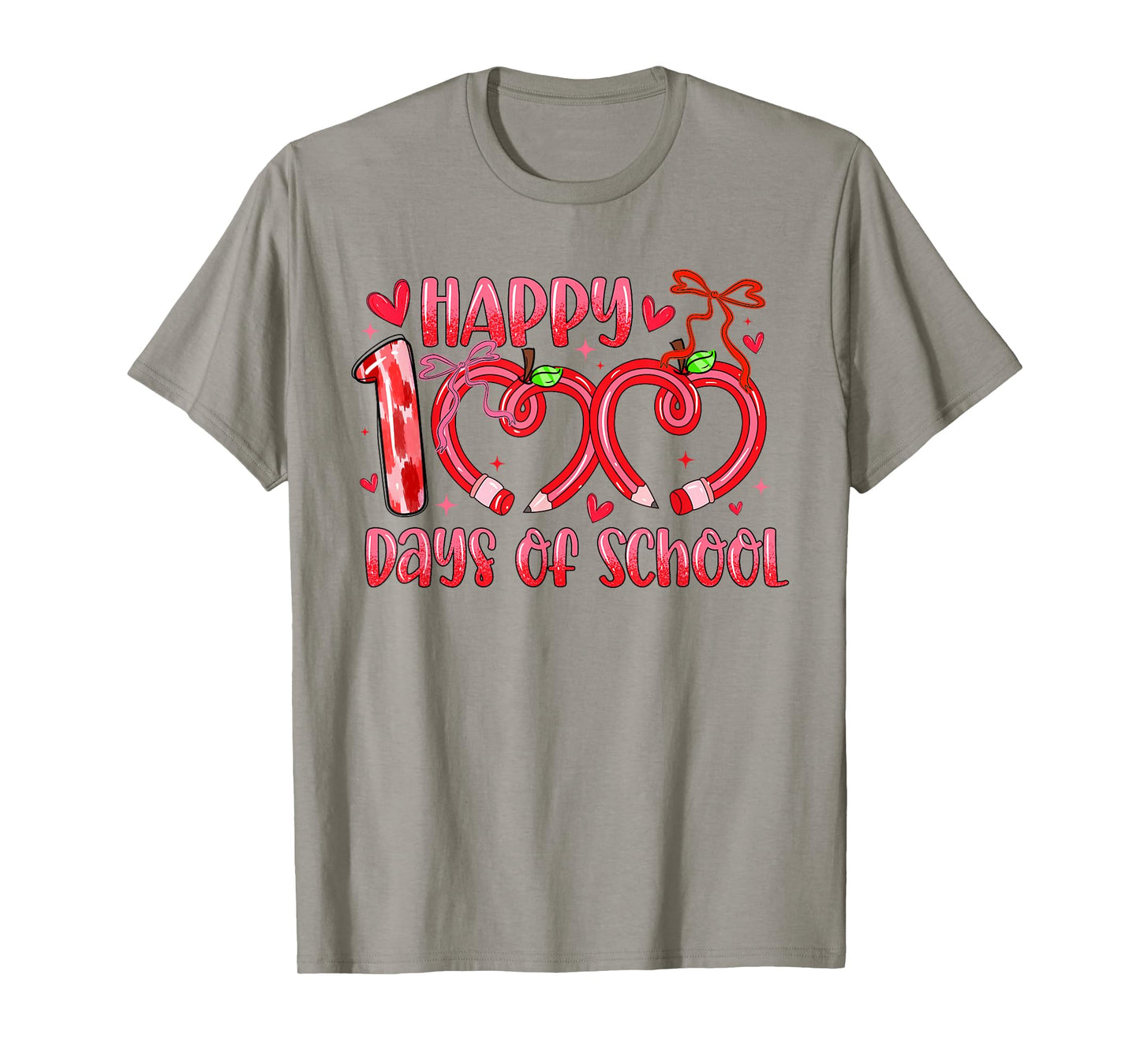 Happy 100 Days of School Bow 100th Day of School Coquette T-Shirt