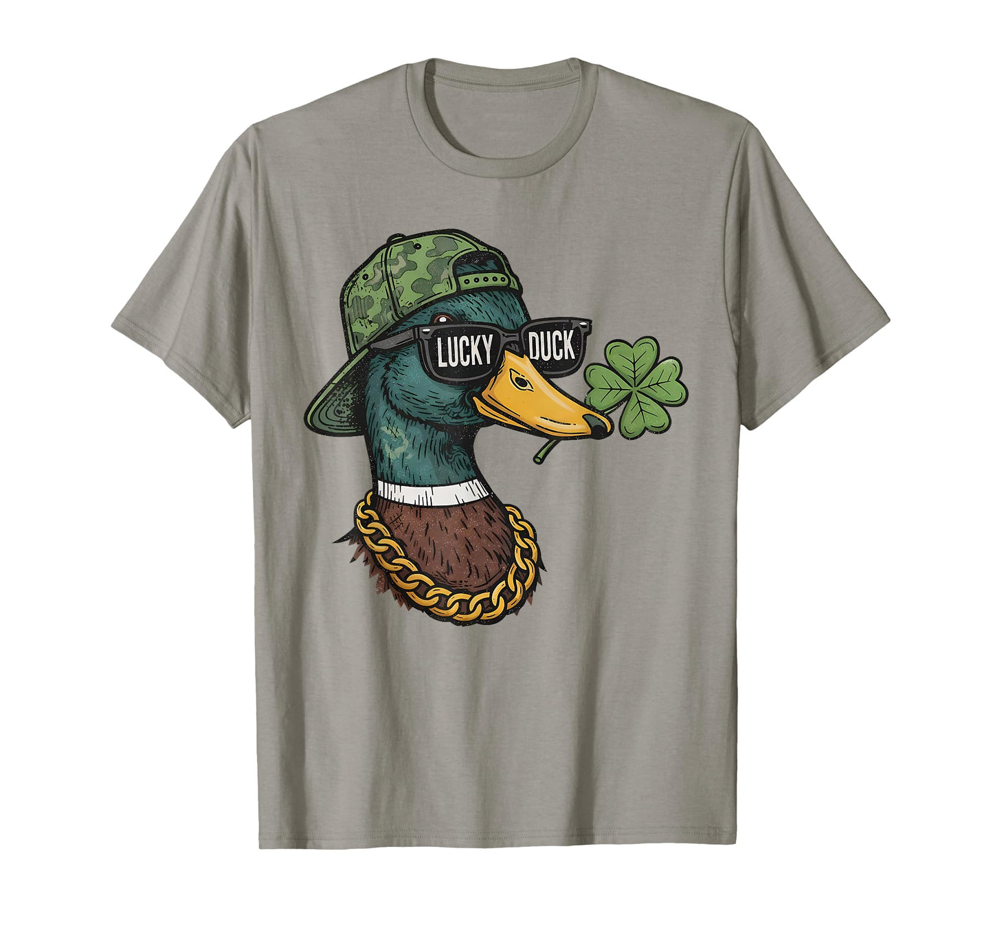Retro Lucky Duck Shamrock St Patricks Day Hunting Boys Kids T-Shirt
