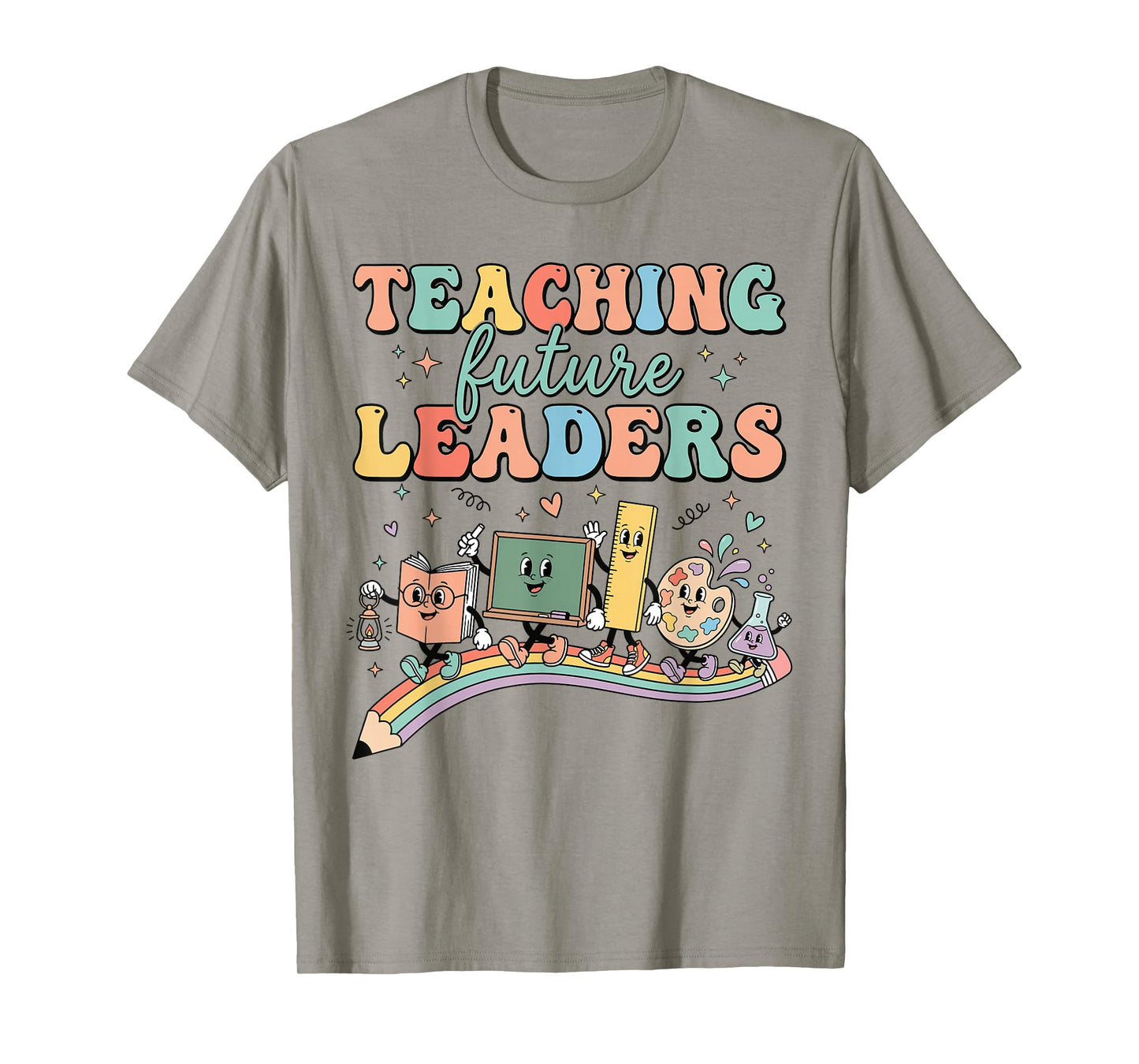 Retro Teaching Future Leaders Groovy Teacher Back to School T-Shirt