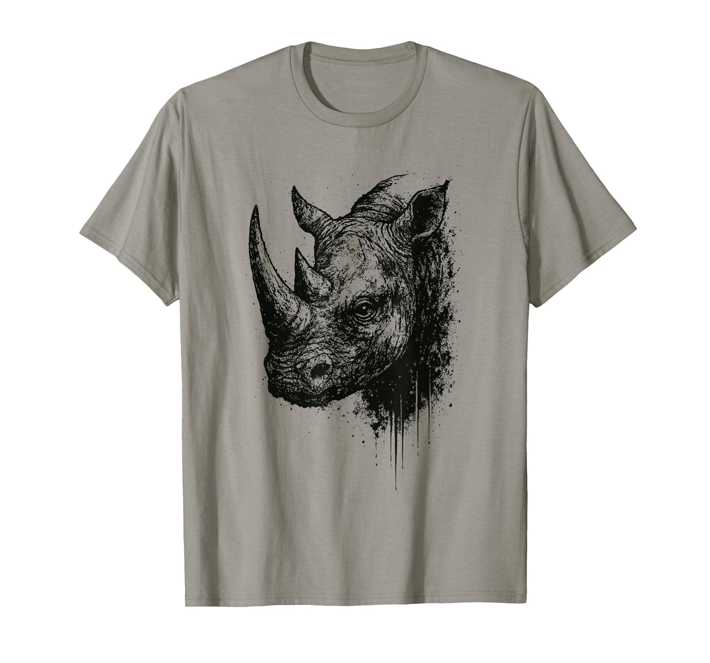 Rhino Ink Art Grunge Safari Wildlife Portrait Rhinocerus T-Shirt