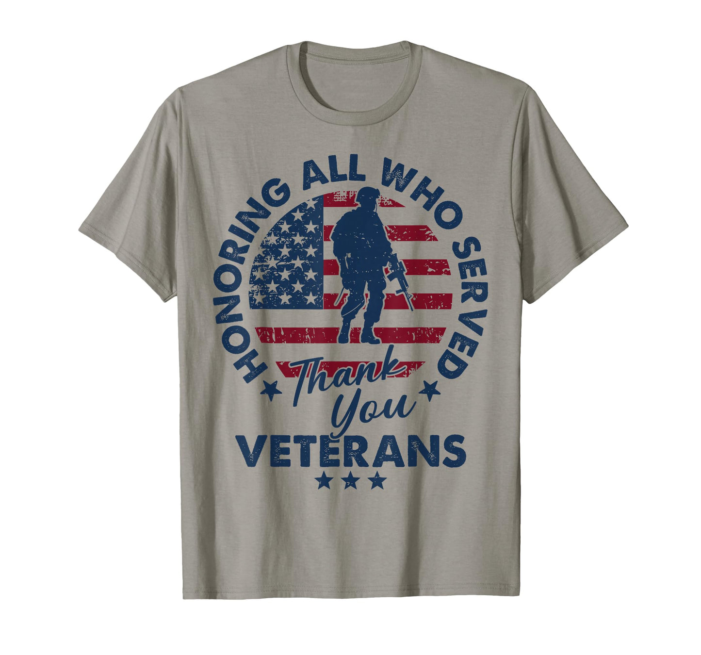 Honoring All Who Served Thank You Veterans Day American Flag T-Shirt