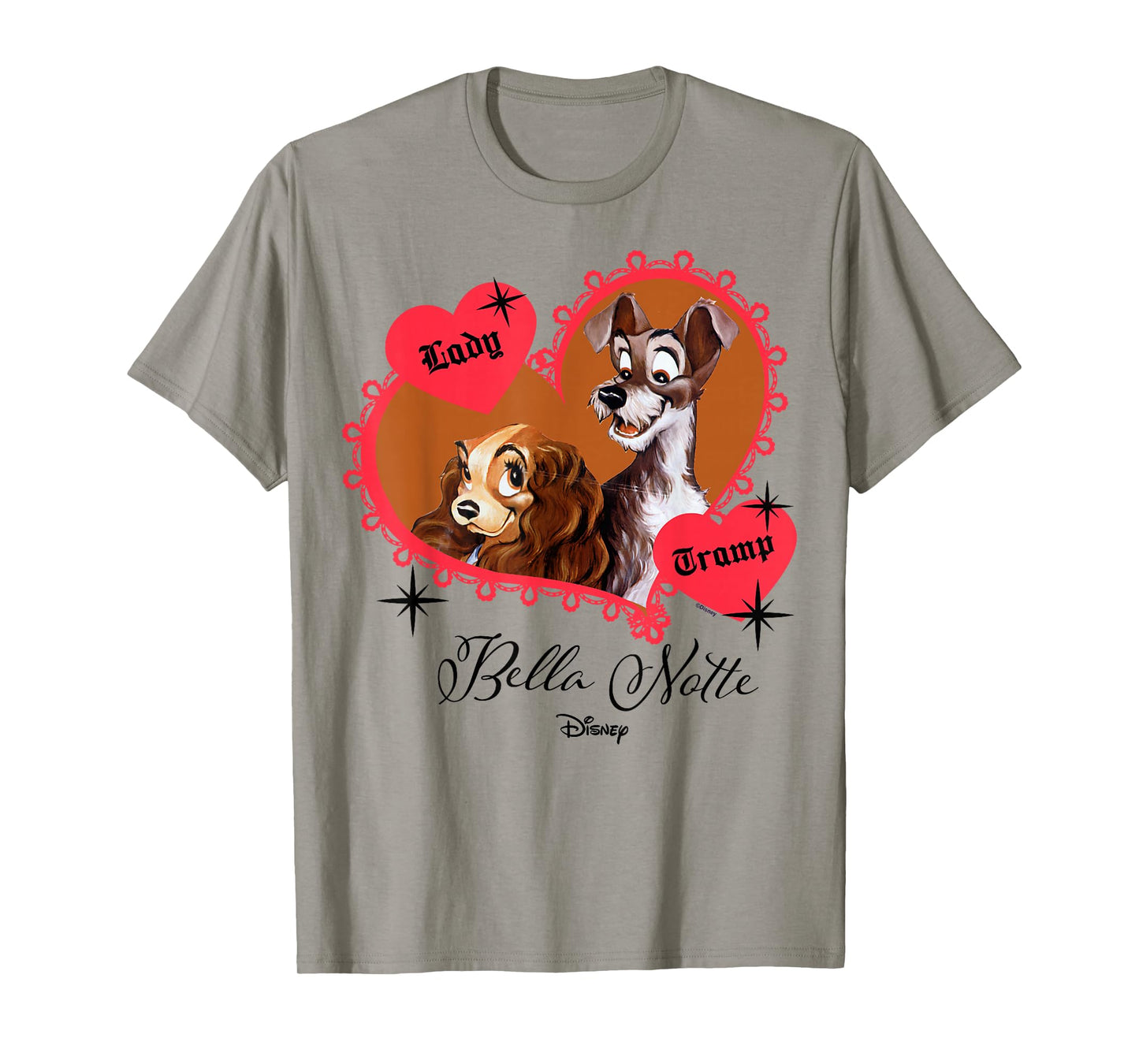 Disney Lady and The Tramp Heart Frame T-Shirt