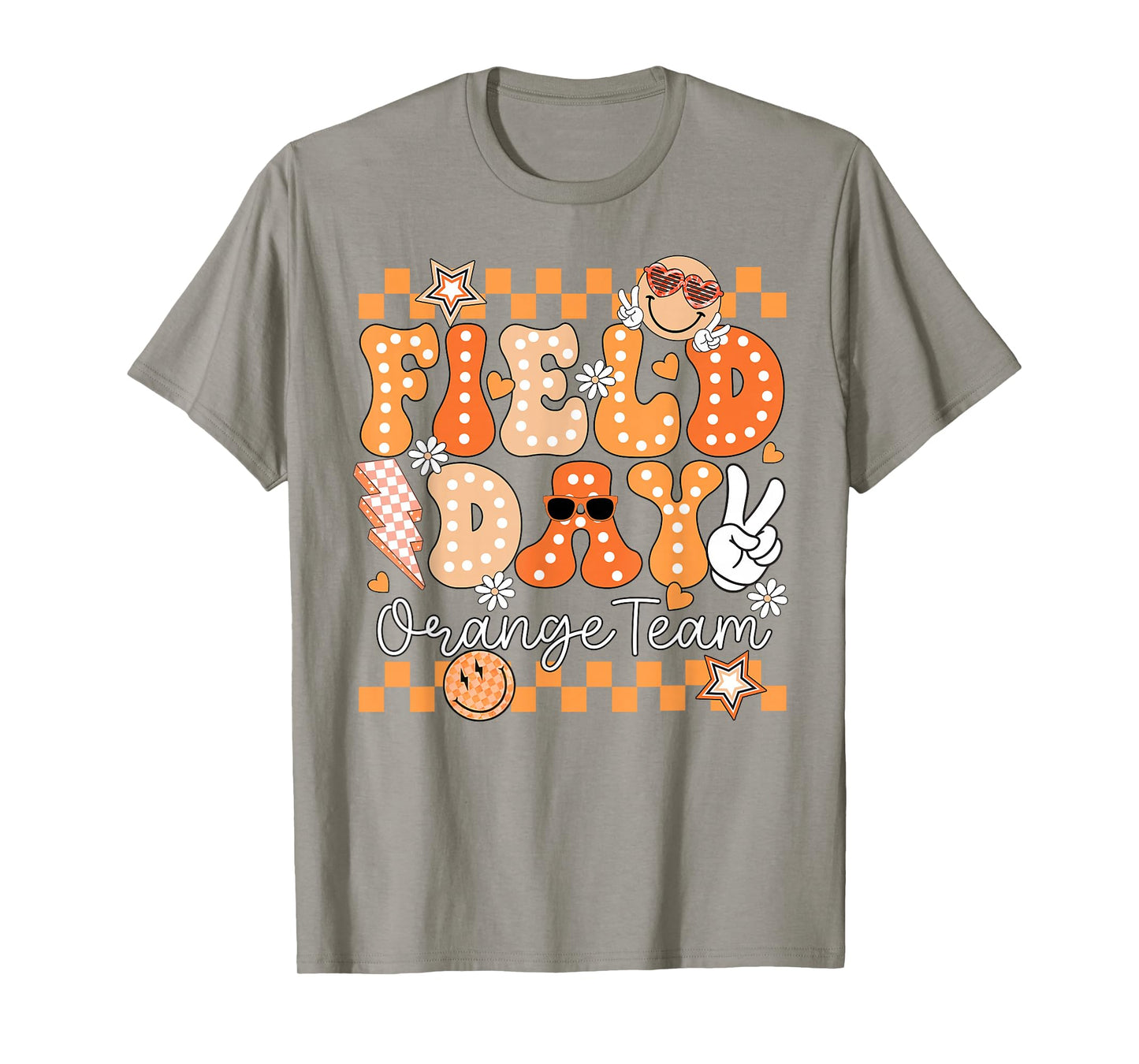 Funny Field Day Orange Team Field Trip Matching Teacher Kids T-Shirt