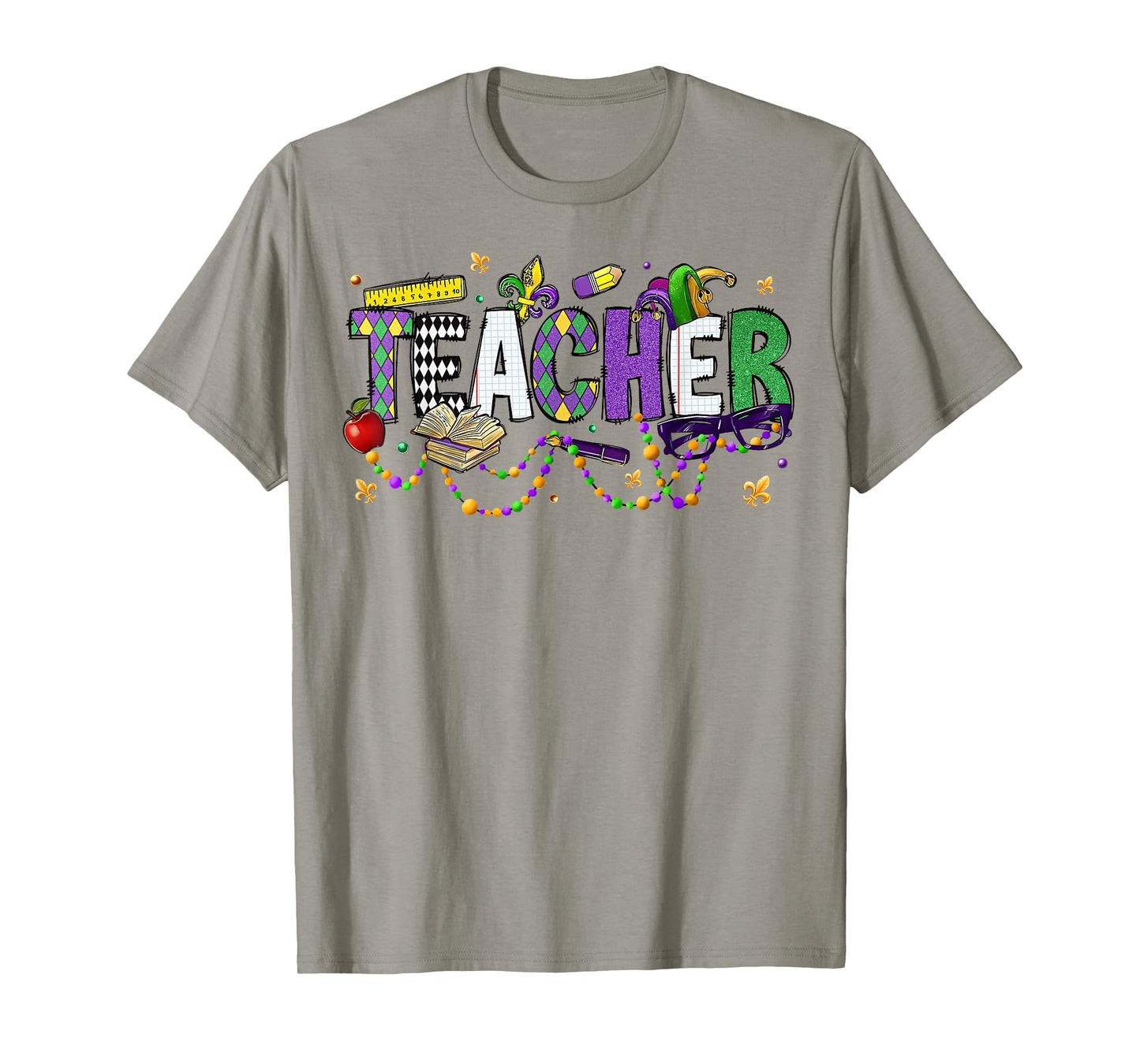 Teacher Mardi Gras Carnival New Orleans Bead Girl Women Men T-Shirt
