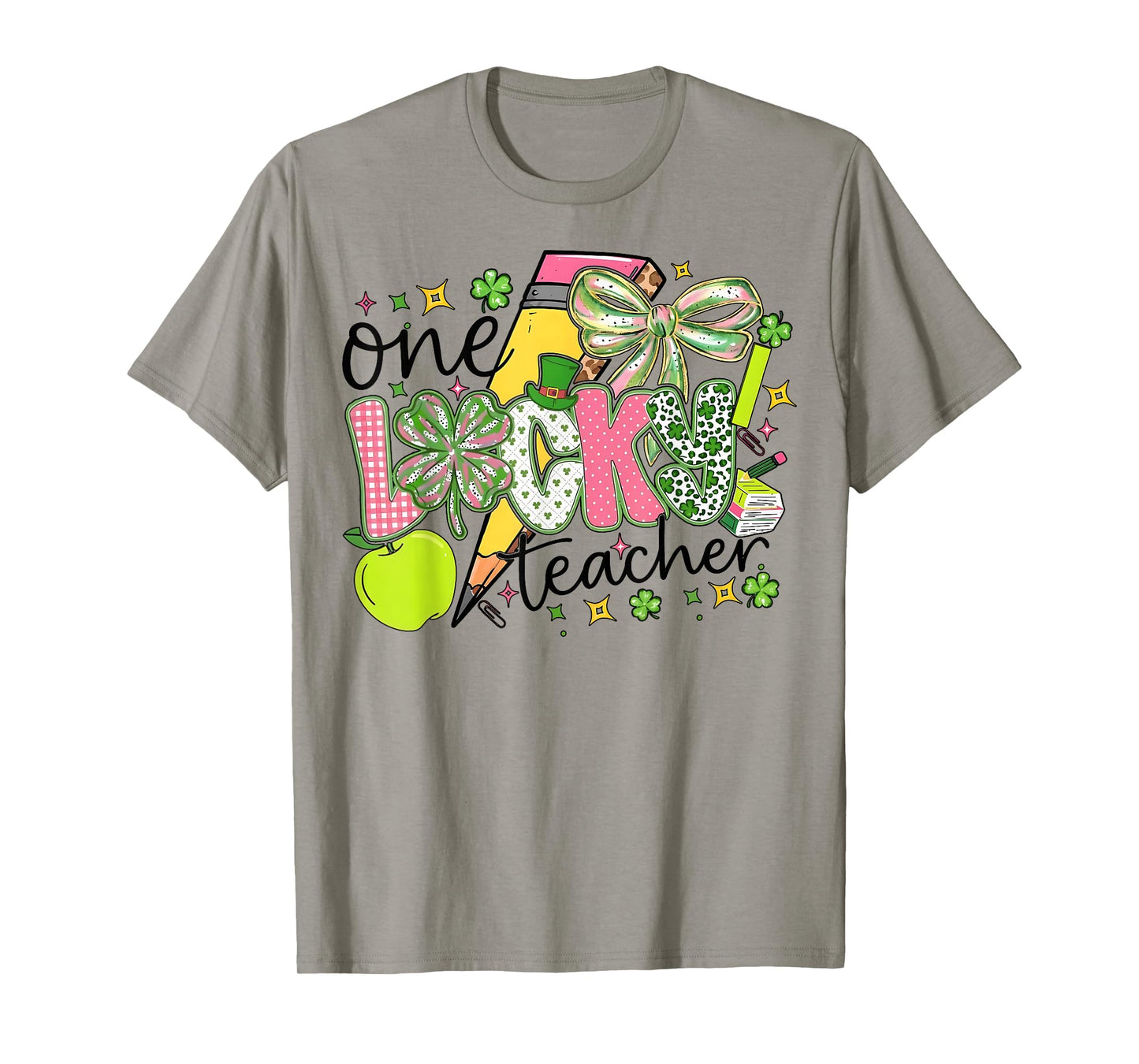 One Lucky Teacher Shamrock St Patricks Day Gifts for Kids T-Shirt