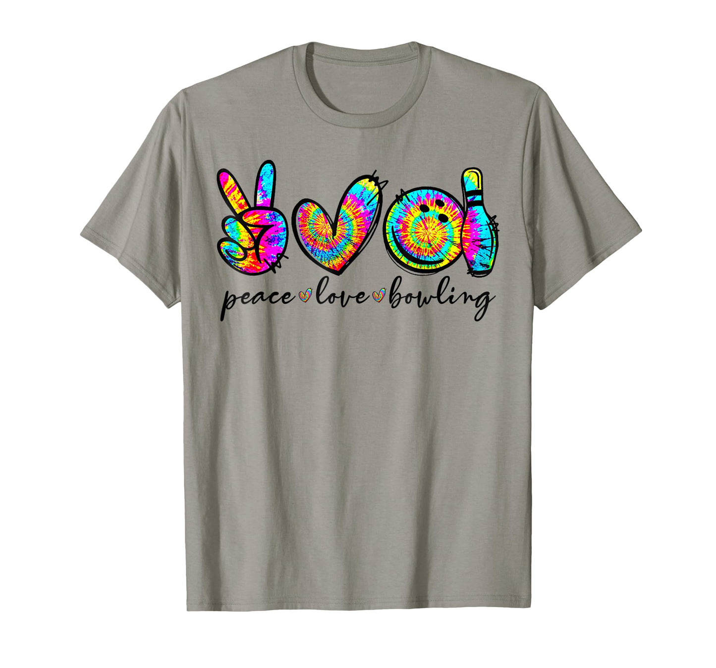 Peace Love Bowling Tie Dye Funny Bowling Lovers T-Shirt