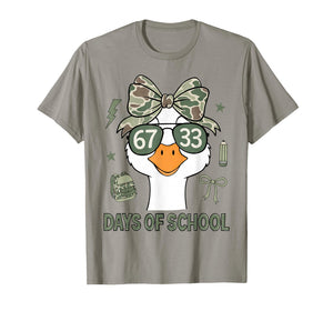 Goose 67+33 Days of School 100 Days Goose Camo Girls T-Shirt