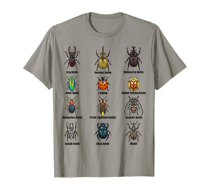 Types of Beetles, Beetle Species Chart Insect Identification T-Shirt
