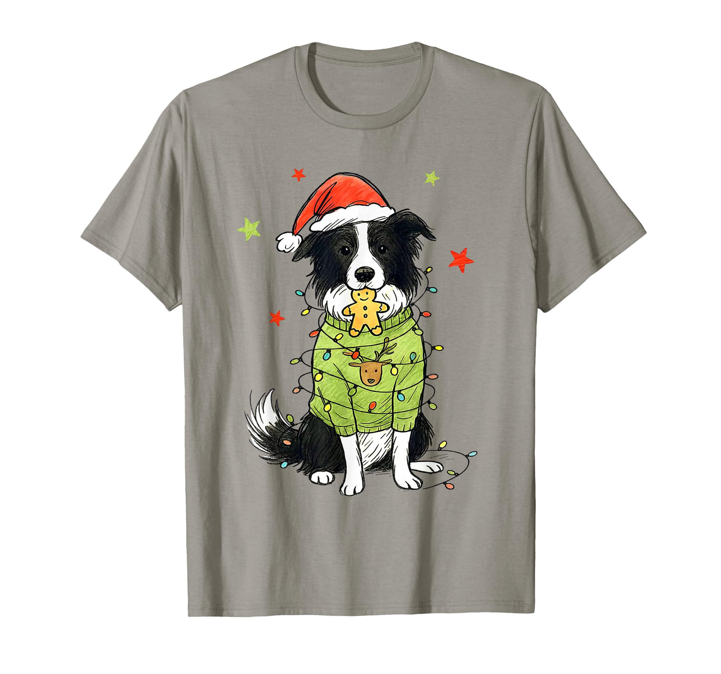 Santa Border Collie Christmas Border Collie Dog Mom Pajama T-Shirt
