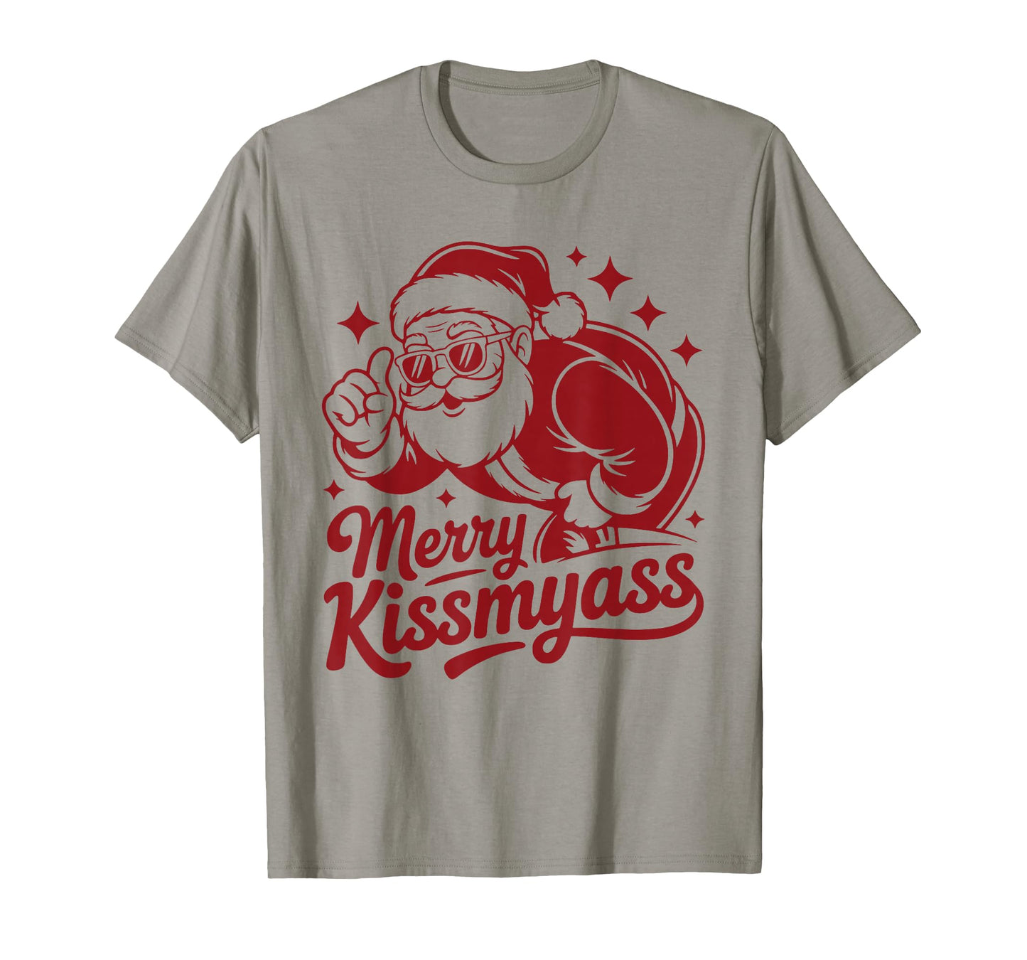 Funny Merry KissMyAss Christmas Funny Santa Claus T-Shirt