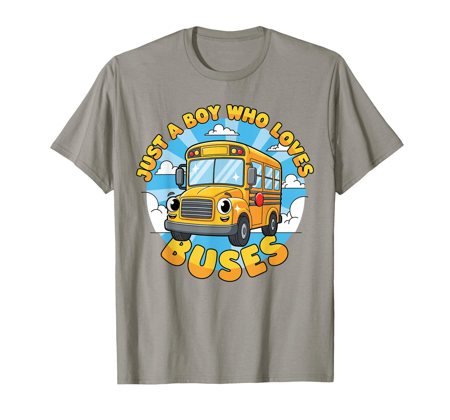 School Bus Lover Just a Boy Who Loves Buses for Kids Boys T-Shirt