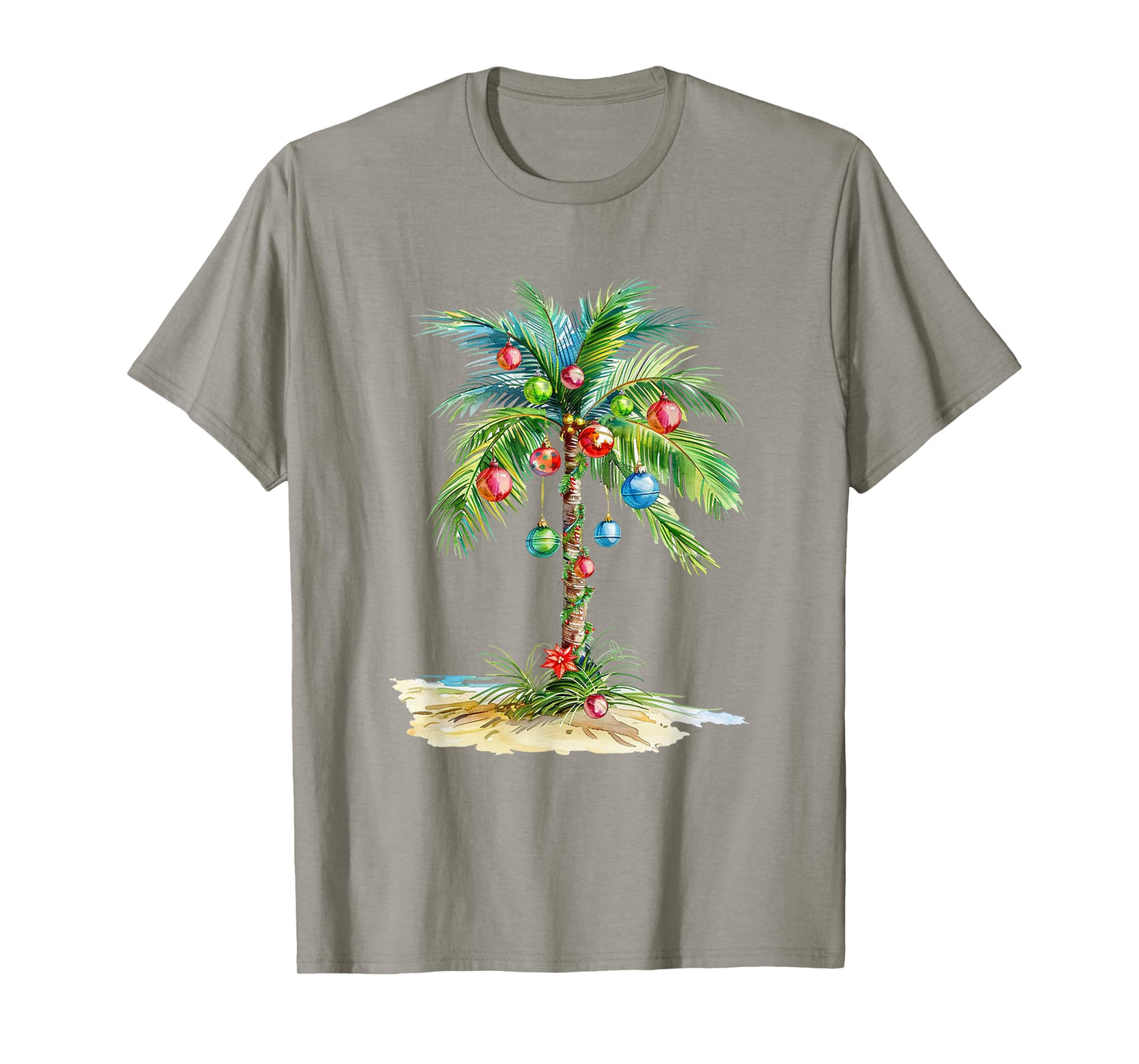 Christmas Palm Tree Light Hawaiian Tropical Xmas Men Women T-Shirt
