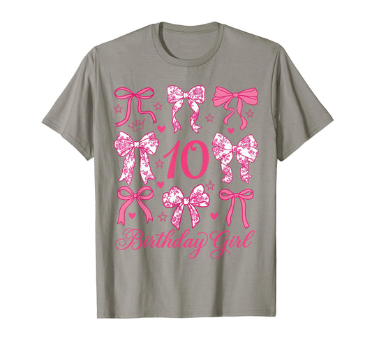 Cute It's My 10 Bday Coquette Bow 10th Birthday Girls T-Shirt
