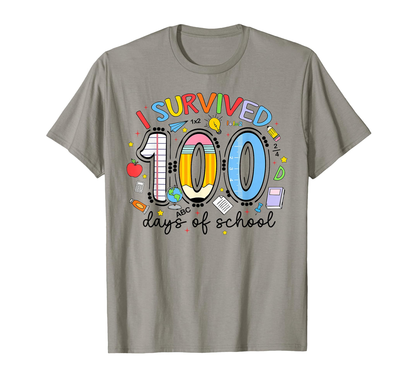 I Survived 100 Days of School 100th Day Teacher Student Kids T-Shirt