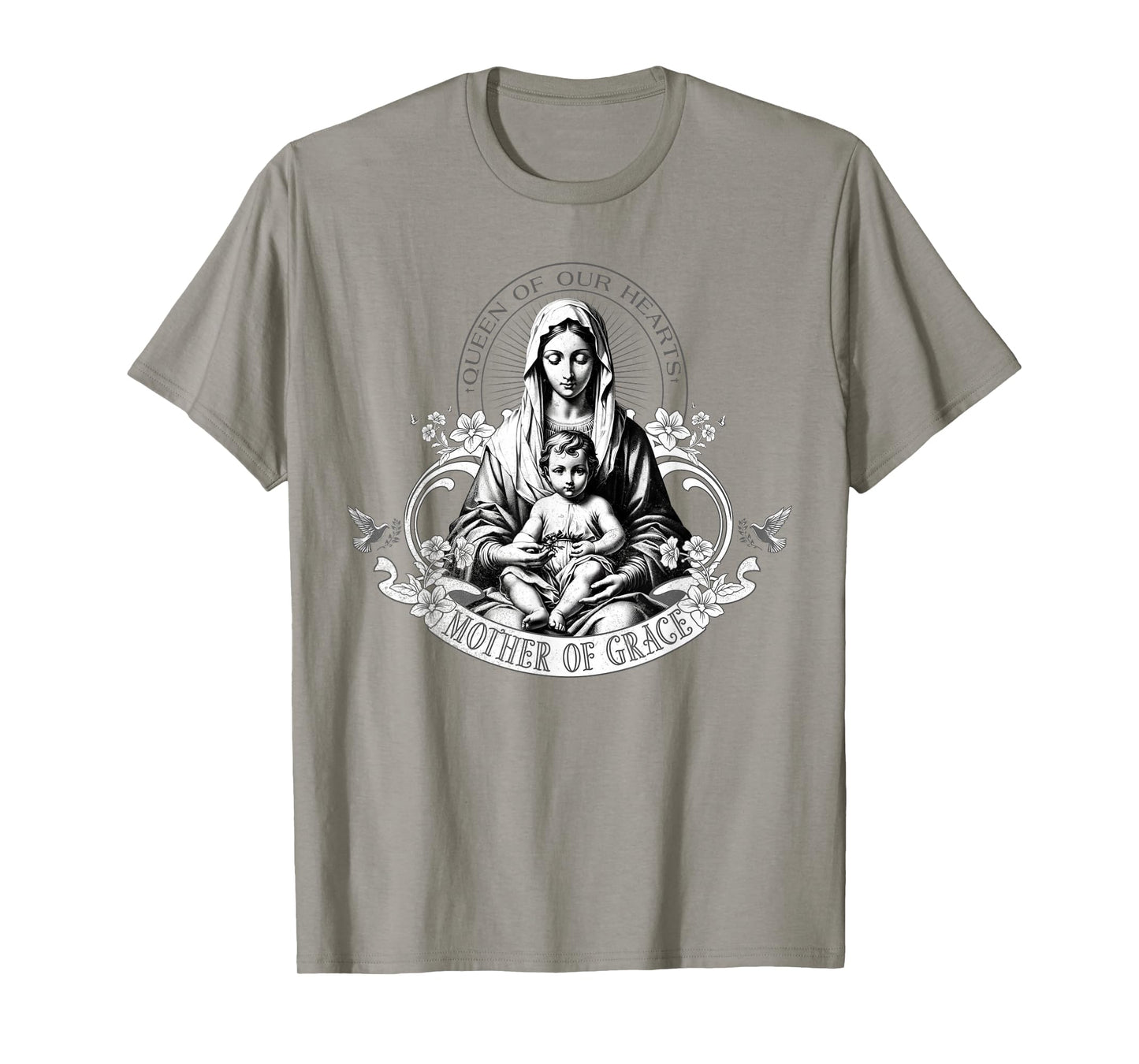 Religious Christian God Jesus Saint Mary Mother of Grace T-Shirt