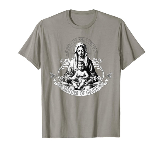 Religious Christian God Jesus Saint Mary Mother of Grace T-Shirt