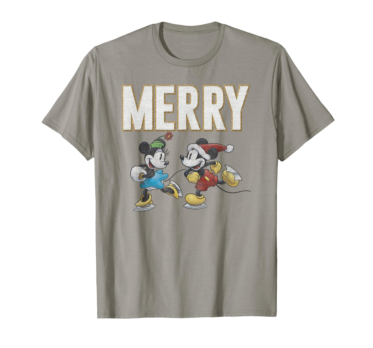 Disney Mickey and Friends Merry Christmas Ice Skating Duo T-Shirt