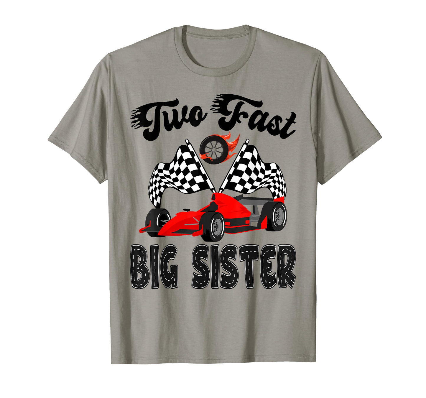 Two Fast Big Sister of The Birthday Boy Racing Car Party T-Shirt