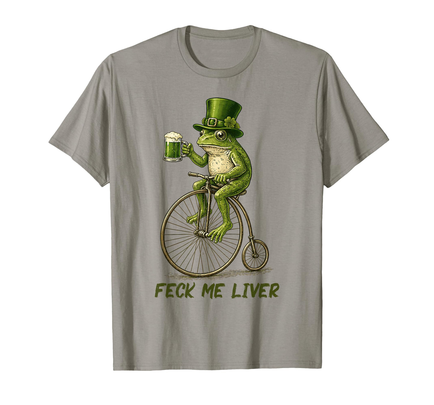 Funny Irish Frog Feck Me Liver St Patrick’s Day Drinking Tee T-Shirt