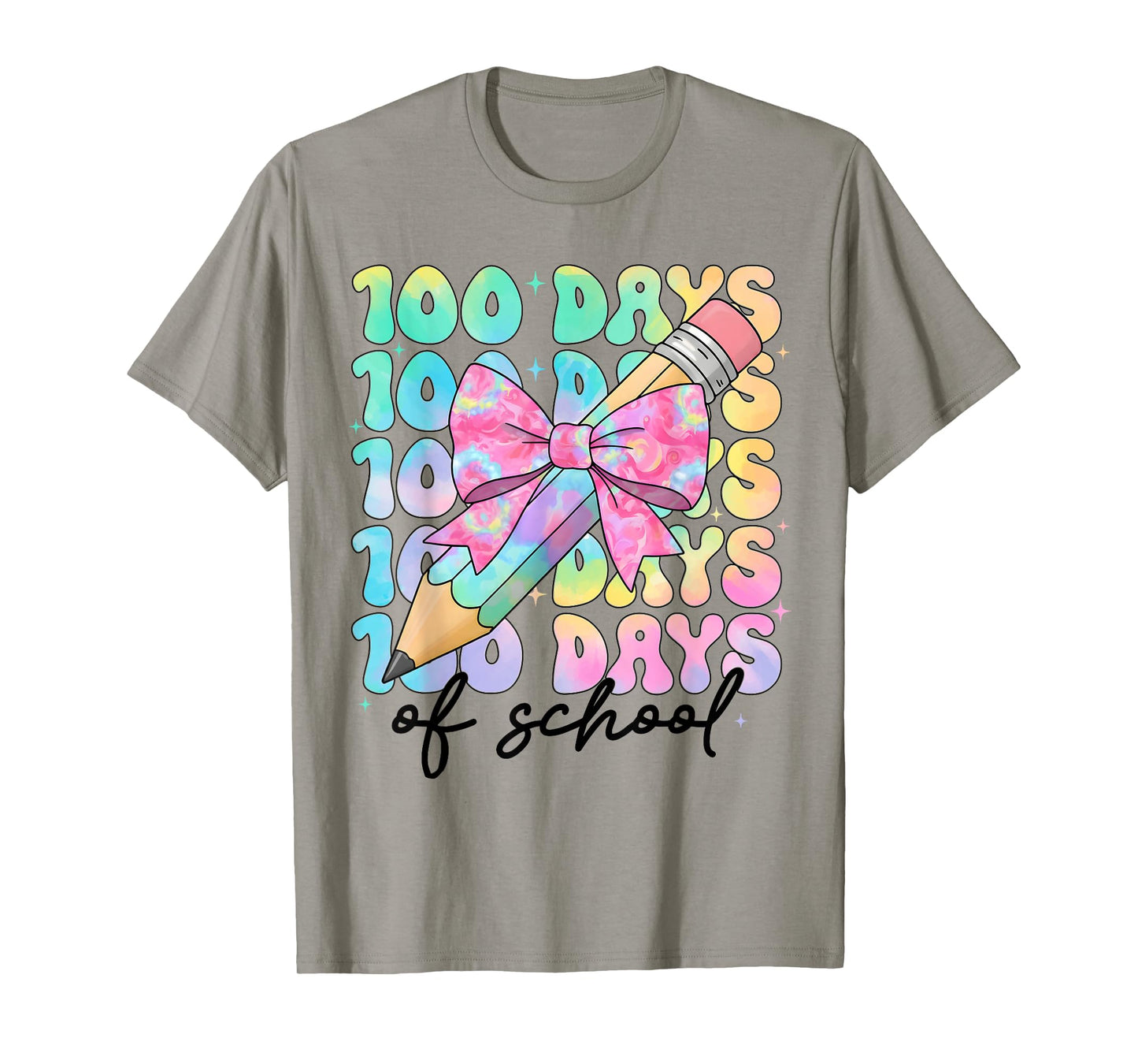 100 Days of School Bows Girls 100th Day of School Teacher T-Shirt