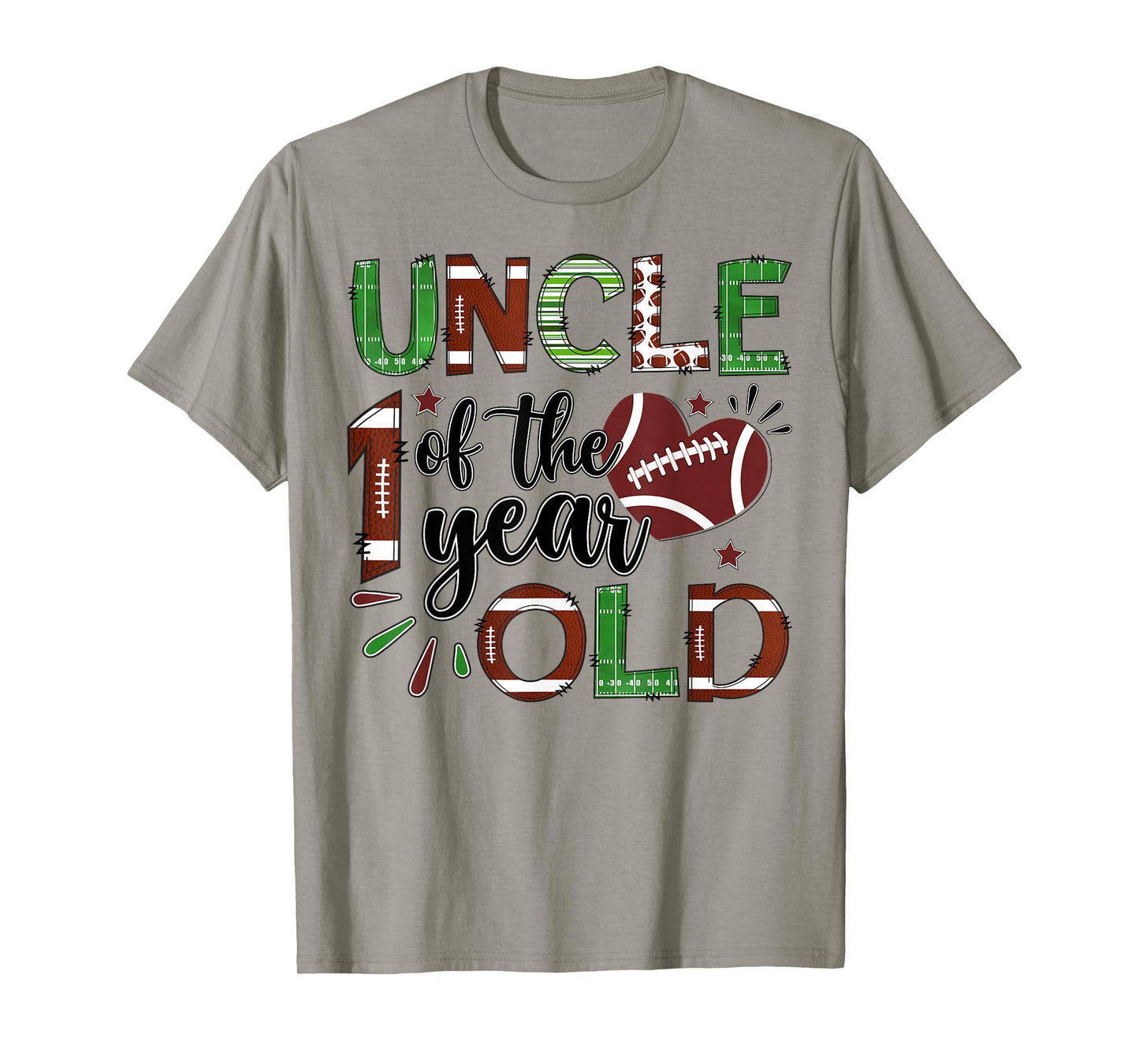 Uncle of The 1 Year Old Football 1st Birthday Boy Matching T-Shirt