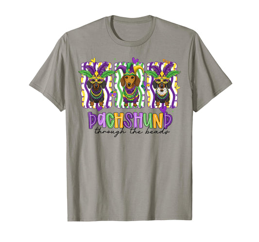 Mardi Gras Dachshund Dog Festival Lover Men Women Kids T-Shirt