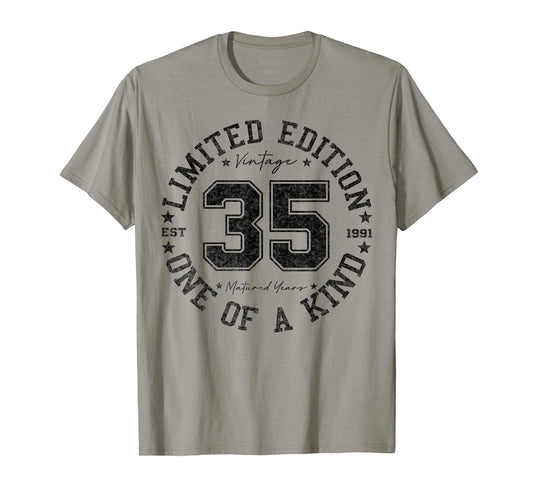 35 Year Old Gifts Vintage 1991 Limited Edition 35th Birthday T-Shirt
