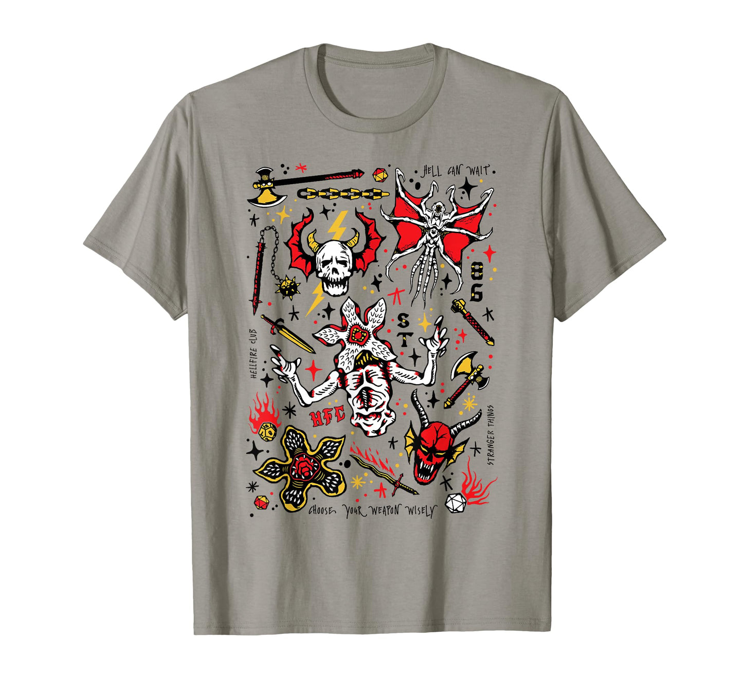 Stranger Things Hellfire Club Demobat Skull T-Shirt