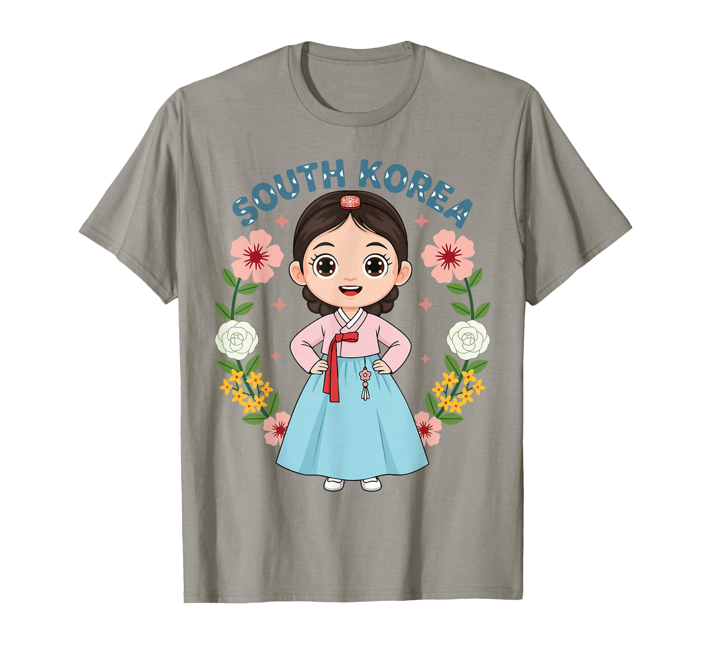 South Korea Korean Girl Traditional Dress Flowers Heritage T-Shirt