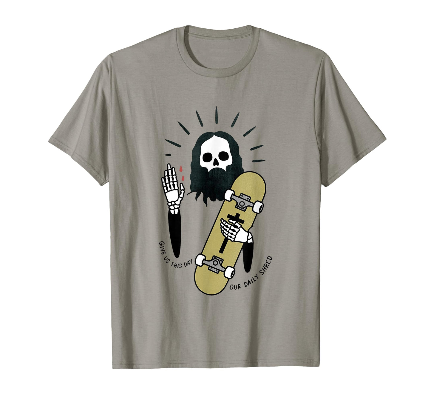 Skateboarding Jesus Funny Skate Sk8 Skateboarder Art T-Shirt