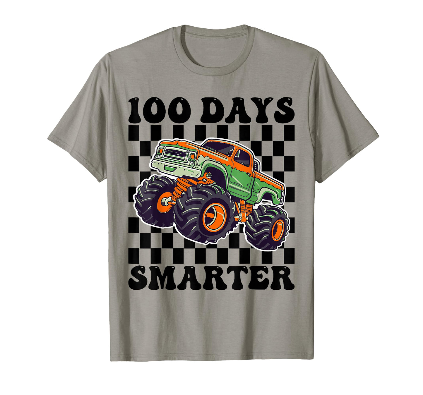100 Days Smarter 100th Day of School Monster Truck Boys Kids T-Shirt