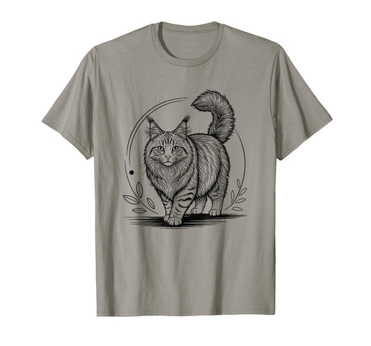 Line Art Norwegian Forest Cat Minimalist Wegies T-Shirt