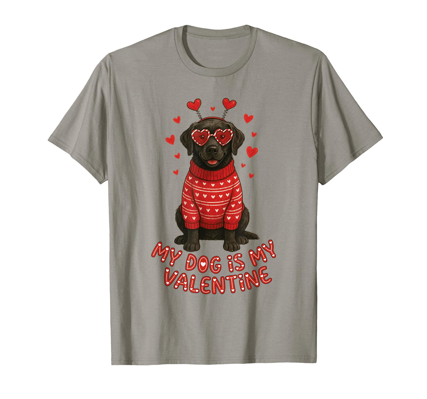 My Dog is My Valentine Cute Labrador Heart Glasses Dog Lover T-Shirt