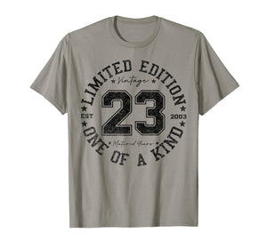 23 Year Old Gifts Vintage 2003 Limited Edition 23rd Birthday T-Shirt