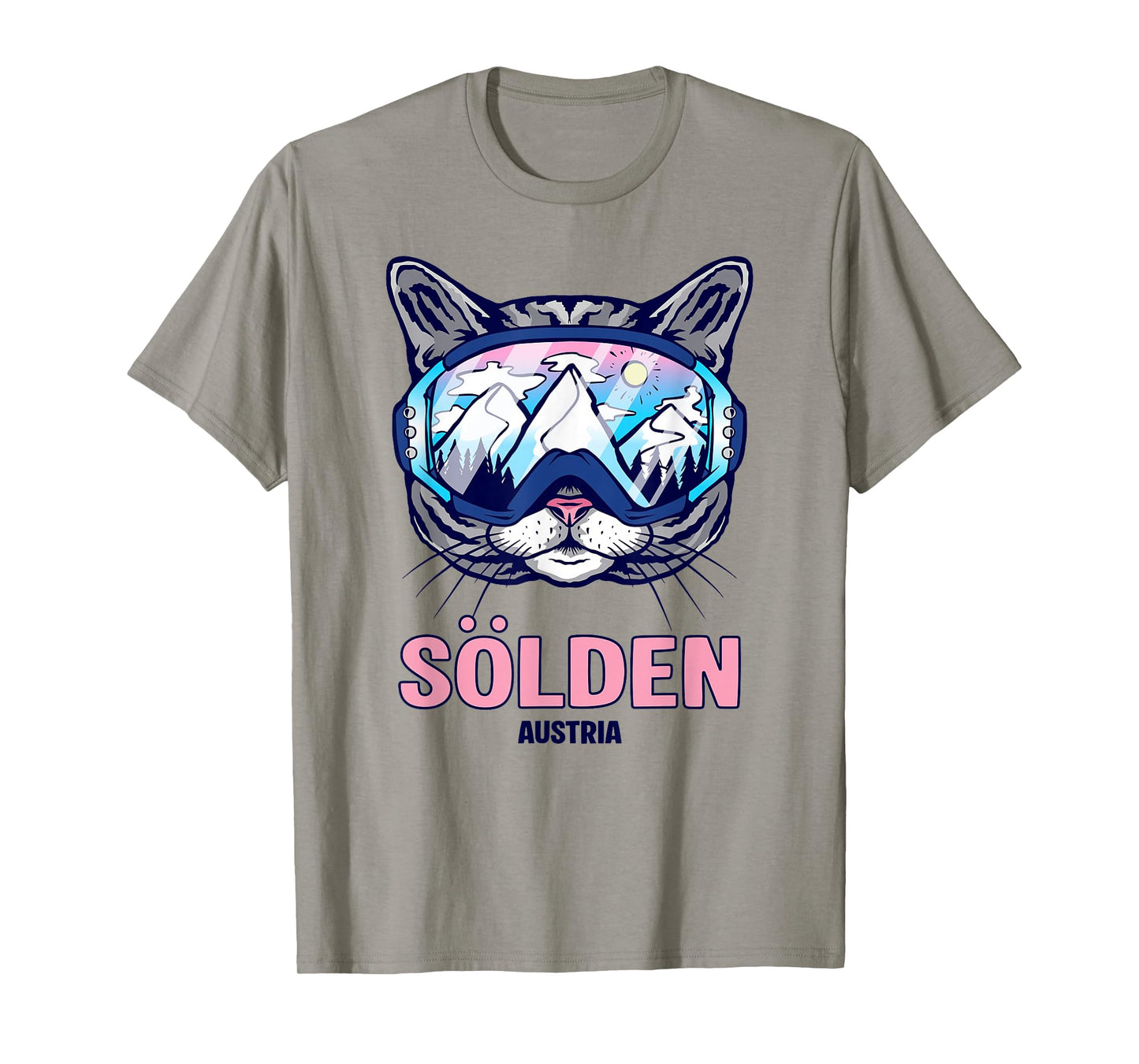 Cat Ski Goggles Mountain Panorama Sölden T-Shirt