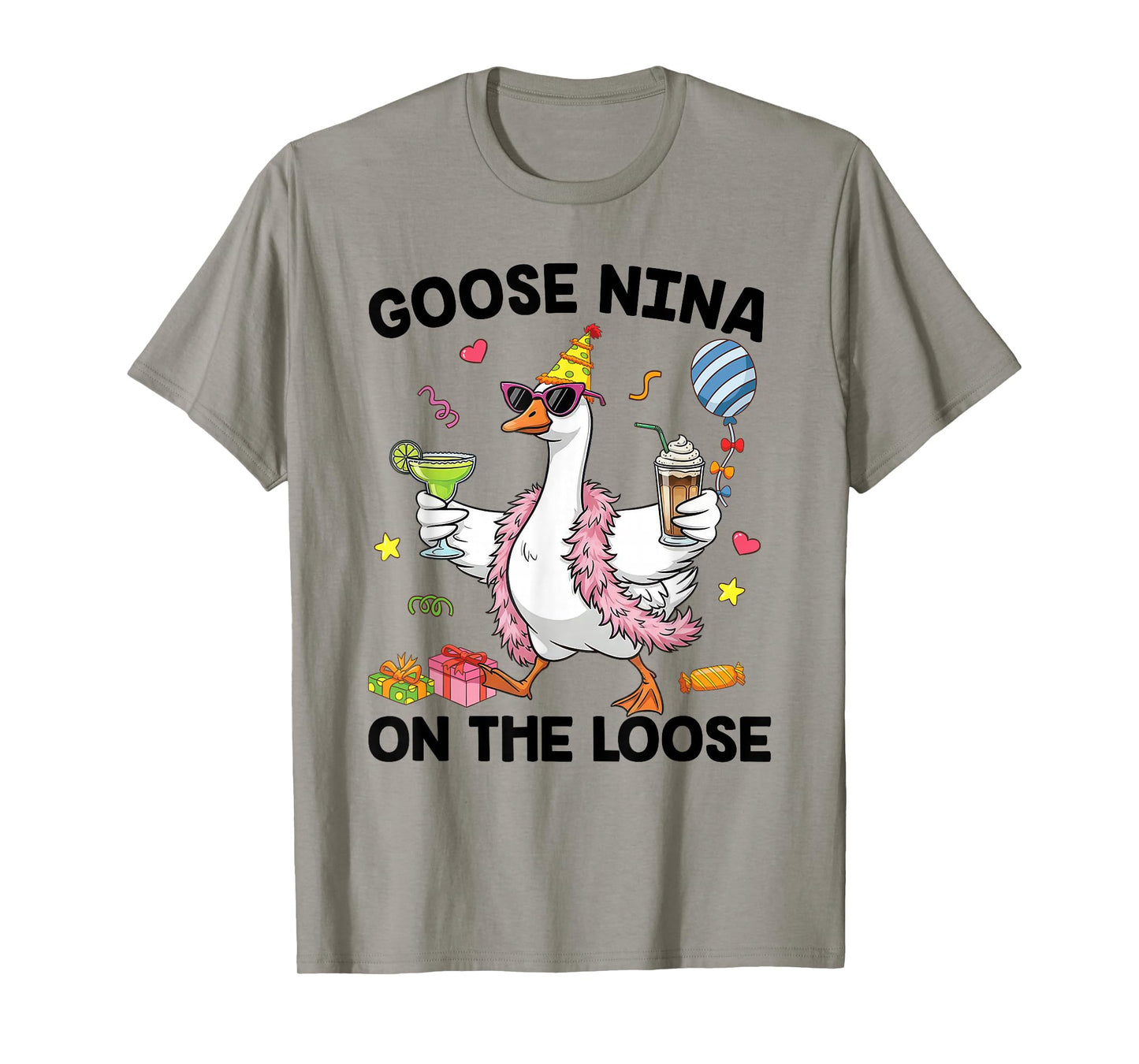 Nina Goose On The Loose Funny Birthday Matching Family T-Shirt