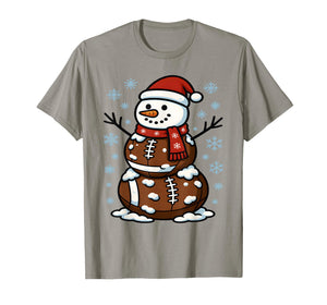 Christmas Football Snowman Kids Football Christmas Women Men T-Shirt