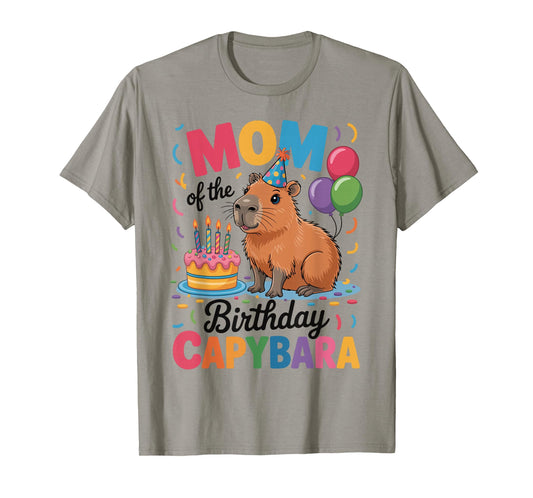 Mom of The Birthday Capybara Birthday Party Family Matching T-Shirt