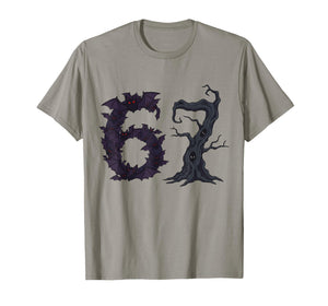 Creepy Tree and Spooked Bats Funny Teacher 67 Halloween 6-7 T-Shirt