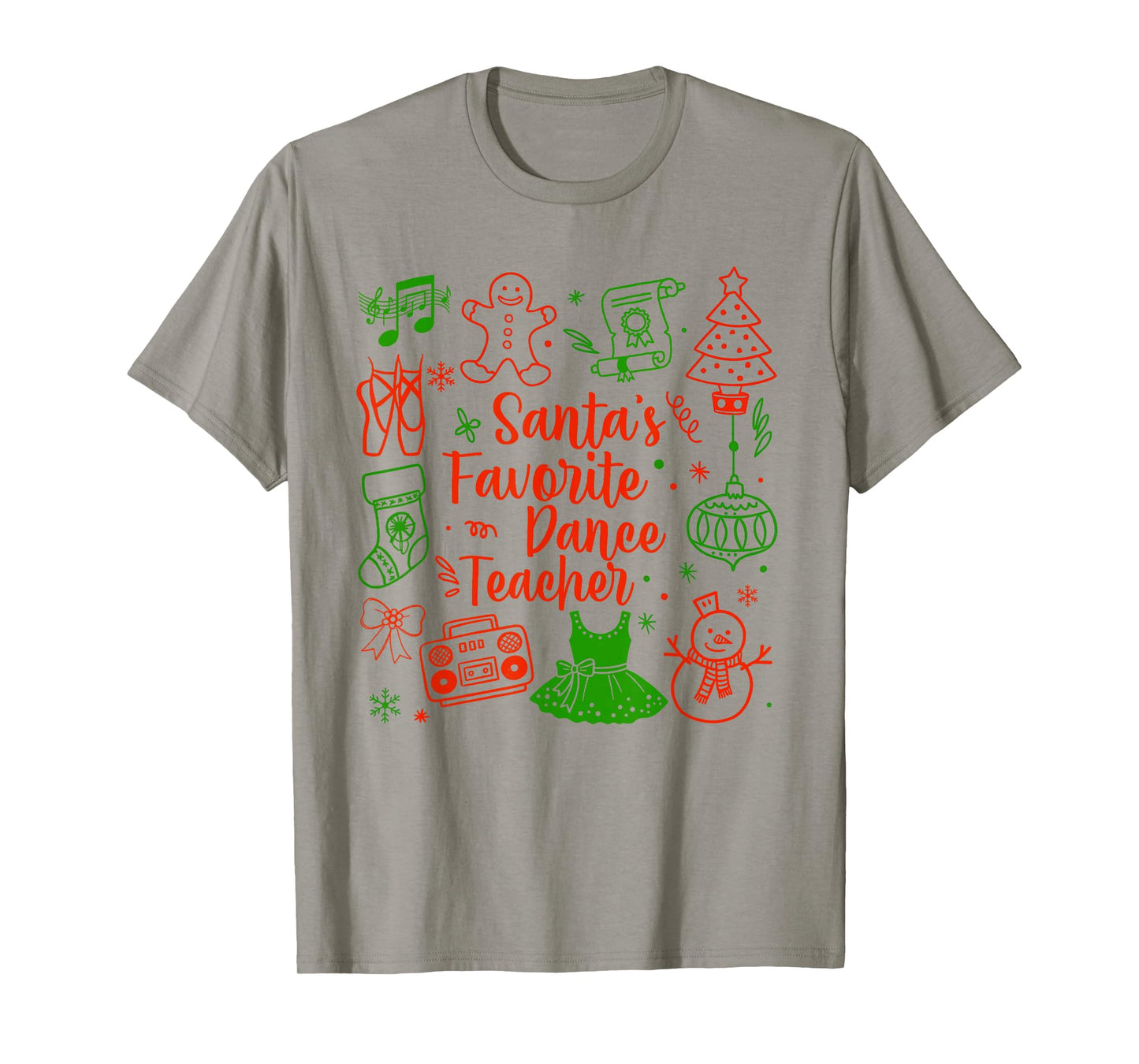 Santa's Favorite Dance Teacher Instructor Christmas Dancer T-Shirt