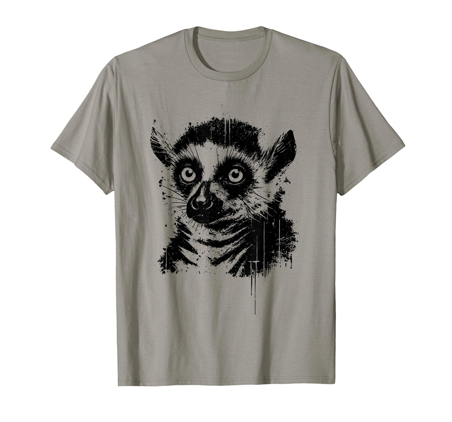 Lemur Ink Art Jungle Madagascar Wildlife Portrait Grunge T-Shirt