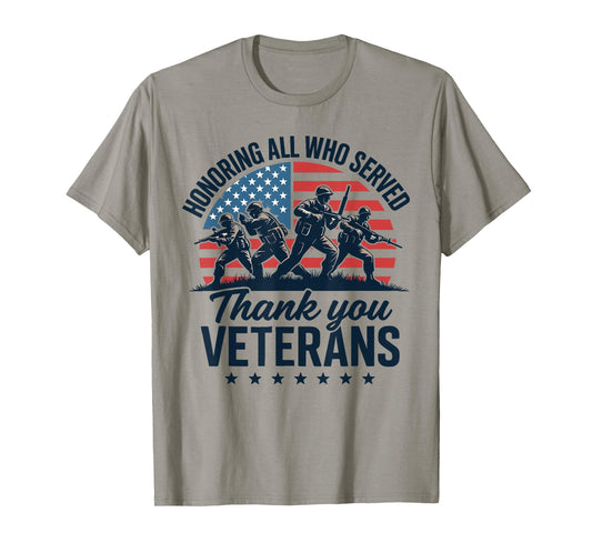 Honoring All Who Served Thank You Veterans Day T-Shirt
