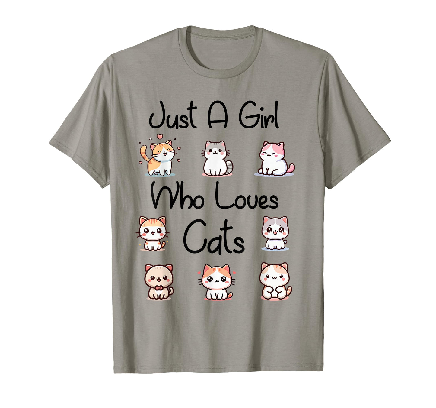 Toddler Just A Girl Who Loves Cats Women Kids Cute Kitty Cat T-Shirt