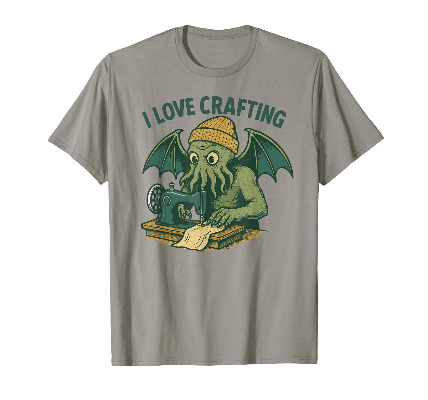 Retro Lovecraftian Sewing Cthulhu Cartoon, I Love Crafting T-Shirt