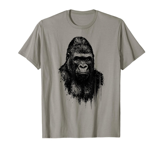 Cool Gorilla Ink Art Urban Jungle Wild Power Portrait Grunge T-Shirt