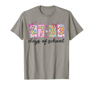 Preppy 67+33 Days of School Coquette Bow 100 Days Kid T-Shirt