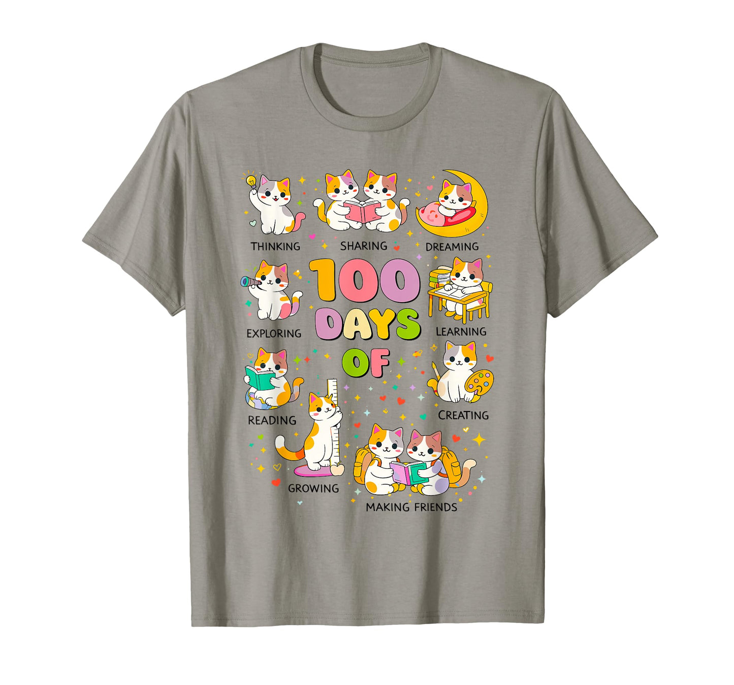 100 Days of School Smarter Cute Cats Kitten Teacher Bookish T-Shirt