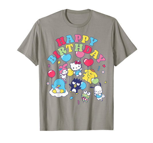Hello Kitty and Friends Floating Ballons Happy Birthday T-Shirt