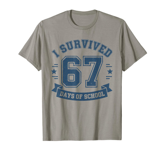 I Survived 67 Days of School Students Teachers 67 Meme Kids T-Shirt